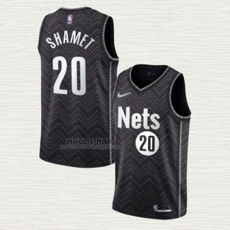 Maglia Landry Shamet NO 20 Brooklyn Nets Earned 2020-21 Nero