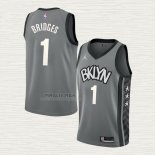 Maglia Mikal Bridges NO 1 Brooklyn Nets Statement Grigio