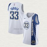 Maglia Myles Turner NO 33 Indiana Pacers Citta Bianco