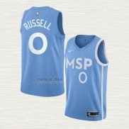 Maglia NO 0 Minnesota Timberwolves Citta Blu D'angelo Russell