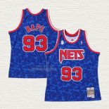 Maglia NO 93 Brooklyn Nets Hardwood Classic Bape Blu