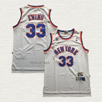 Maglia Patrick Ewing NO 33 New York Knicks Throwback Bianco