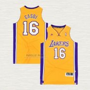 Maglia Pau Gasol NO 16 Los Angeles Lakers Icon Giallo