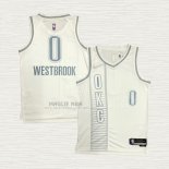 Maglia Russell Westbrook NO 0 Oklahoma City Thunder Citta 2021-22 Bianco