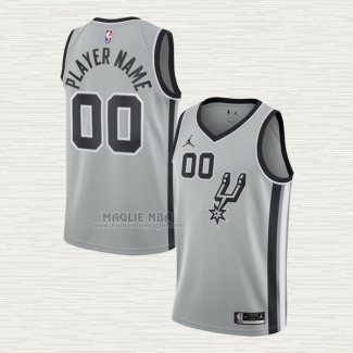 Maglia San Antonio Spurs Personalizzate Statement Grigio