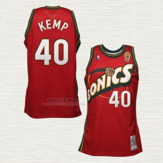 Maglia Shawn Kemp NO 40 Seattle SuperSonics Throwback Historic Rosso