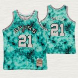 Maglia Tim Duncan NO 21 San Antonio Spurs Galaxy Verde