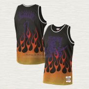 Maglia Tracy Mcgrady NO 1 Toronto Raptors Flames Nero