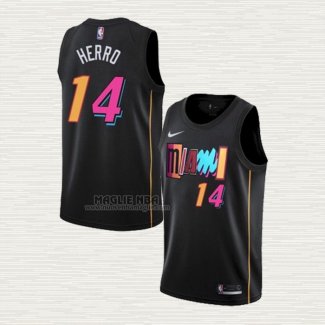 Maglia Tyler Herro NO 14 Miami Heat Citta 2021-22 Nero