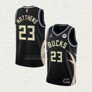 Maglia Wesley Matthews NO 23 Milwaukee Bucks Statement 2022-23 Nero