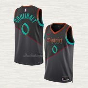 Maglia Bilal Coulibaly NO 0 Washington Wizards Citta 2023-24 Nero