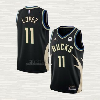 Maglia Brook Lopez NO 11 Milwaukee Bucks Statement 2022-23 Nero