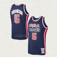 Maglia David Robinson NO 5 USA 1992 Blu