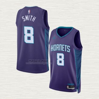 Maglia Dennis Smith NO 8 Charlotte Hornets Statement 2022-23 Viola