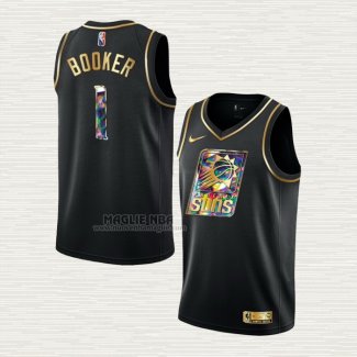 Maglia Devin Booker NO 1 Phoenix Suns Golden Edition 2021-22 Nero