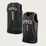 Maglia Devin Booker NO 1 Phoenix Suns Statement Nero