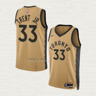 Maglia Gary Trent JR. NO 33 Toronto Raptors Citta 2023-24 Or