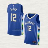 Maglia Grayson Allen NO 12 Milwaukee Bucks Citta 2022-23 Blu