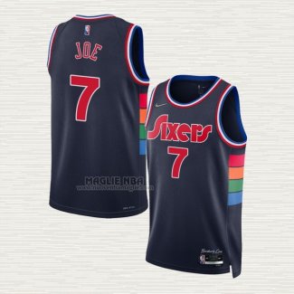 Maglia Isaiah Joe NO 7 Philadelphia 76ers Citta 2021-22 Blu