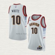 Maglia Jack White NO 10 Denver Nuggets Citta 2022-23 Bianco