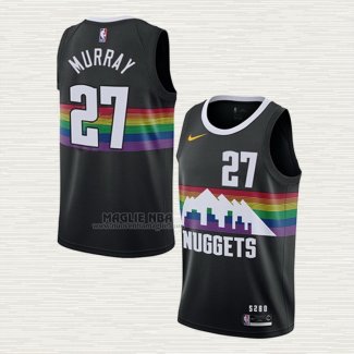 Maglia Jamal Murray NO 27 Denver Nuggets Citta 2019-20 Nero