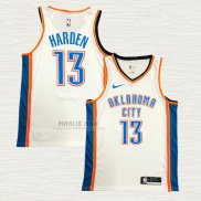 Maglia James Harden NO 13 Oklahoma City Thunder Association Bianco