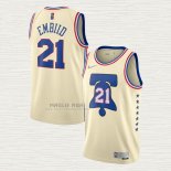 Maglia Joel Embiid NO 21 Philadelphia 76ers Earned 2020-21 Crema