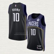 Maglia Kendall Brown NO 10 Indiana Pacers Citta 2022-23 Blu