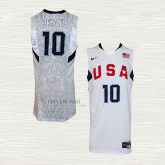 Maglia Kobe Bryant NO 10 USA 2008 Bianco