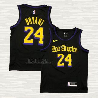 Maglia Kobe Bryant NO 24 Los Angeles Lakers Citta 2019-20 Nero