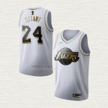 Maglia Kobe Bryant NO 24 Los Angeles Lakers Golden Edition Bianco