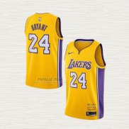 Maglia Kobe Bryant NO 24 Los Angeles Lakers Retirement 2017-2018 Giallo