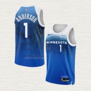 Maglia Kyle Anderson NO 1 Minnesota Timberwolves Citta 2023-24 Blu