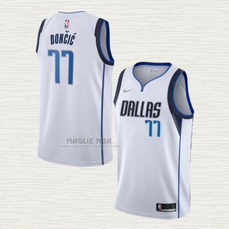 Maglia Luka Doncic NO 77 Dallas Mavericks Association 2021 Bianco