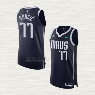 Maglia Luka Doncic NO 77 Dallas Mavericks Statement Autentico 2022-23 Blu