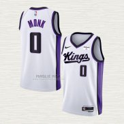 Maglia Malik Monk NO 0 Sacramento Kings Association 2023-24 Bianco