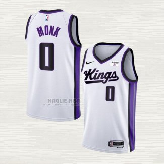 Maglia Malik Monk NO 0 Sacramento Kings Association 2023-24 Bianco