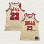 Maglia Michael Jordan NO 23 Chicago Bulls Throwback Crema