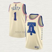 Maglia Mike Scott NO 1 Philadelphia 76ers Earned 2020-21 Crema