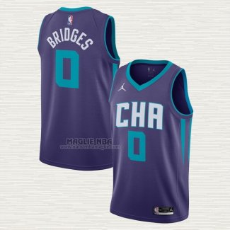 Maglia Miles Bridges NO 0 Charlotte Hornets Statement 2020-21 Viola