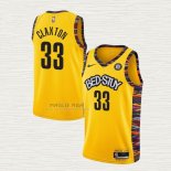 Maglia Nicolas Claxton NO 33 Brooklyn Nets Citta 2020-21 Giallo