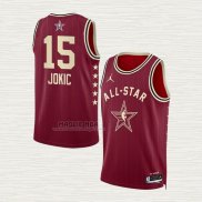 Maglia Nikola Jokic NO 15 Denver Nuggets All Star 2024 Rosso