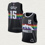 Maglia Nikola Jokic NO 15 Denver Nuggets Citta 2019-20 Nero