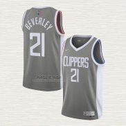 Maglia Patrick Beverley NO 21 Los Angeles Clippers Earned 2020-21 Grigio