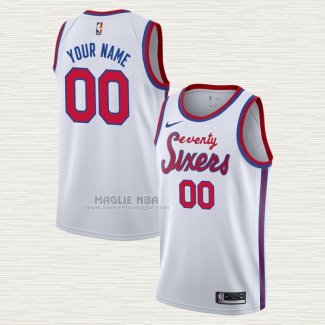 Maglia Philadelphia 76ers Personalizzate Hardwood Classic Bianco