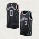 Maglia Russell Westbrook NO 0 Los Angeles Clippers Citta 2022-23 Nero