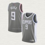 Maglia Serge Ibaka NO 9 Los Angeles Clippers Earned 2020-21 Grigio