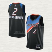 Maglia Shai Gilgeous-Alexander NO 2 Oklahoma City Thunder Citta 2020-21 Nero