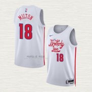 Maglia Shake Milton NO 18 Philadelphia 76ers Citta 2022-23 Bianco