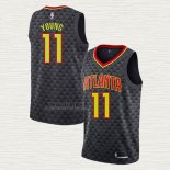 Maglia Trae Young NO 11 Atlanta Hawks Icon 2018 Nero